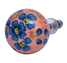 Hand Pinted Water Lily Indian Kashmiri Cabinet Knobs
